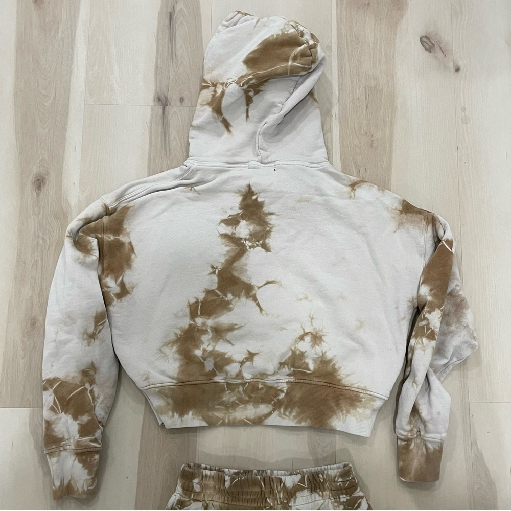 Frankie’s Bikinis Brownie Tie Dye Sweatpants & Hoodie Set Women's XS Brown Tan - Picture 11 of 16